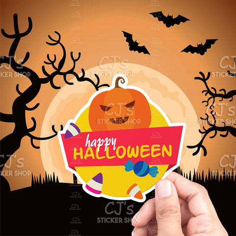 Happy Halloween Jack O Lantern Sticker