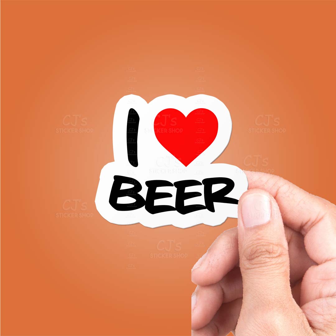 I Love Beer Sticker