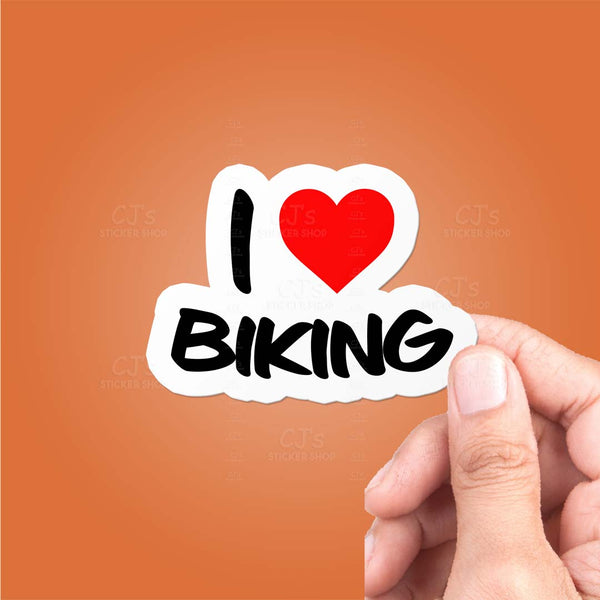 I Love Biking Sticker