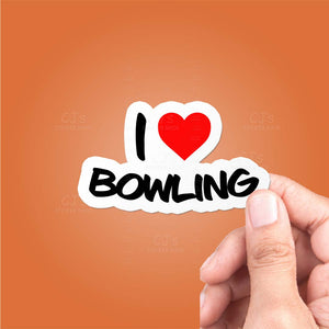 I Love Bowling Sticker