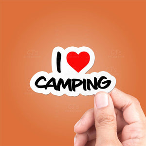 I Love Camping Sticker
