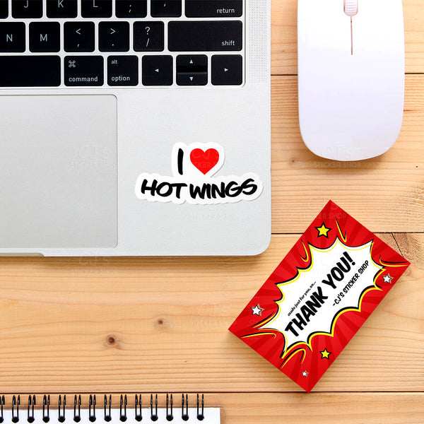 I Love Hot Wings Sticker