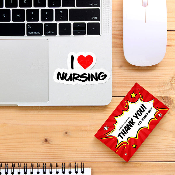 I Love Nursing Sticker