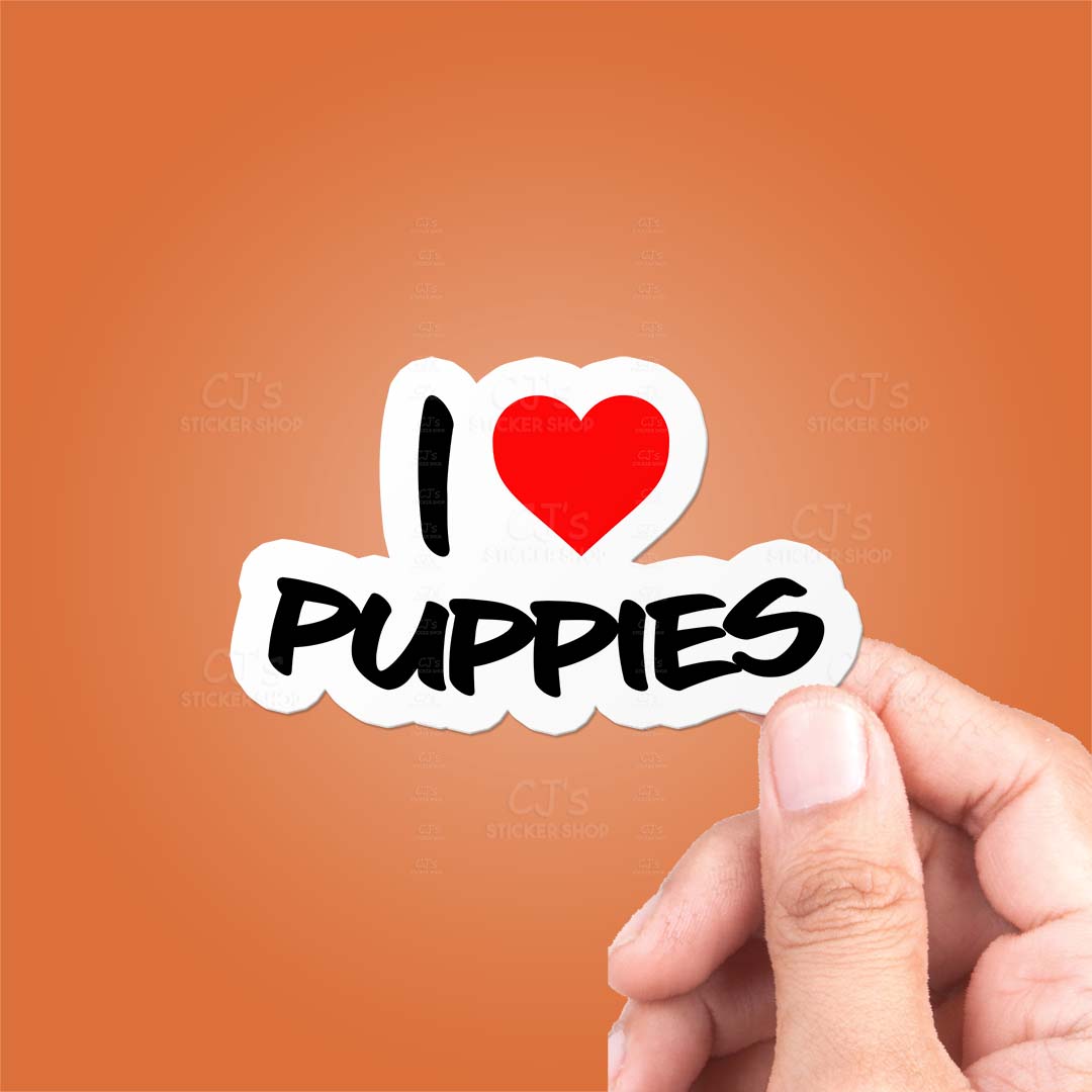 I Love Puppies Sticker