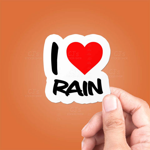 I Love Rain Sticker