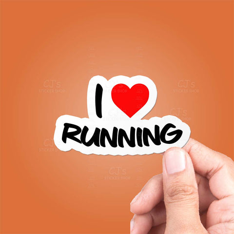 I Love Running Sticker
