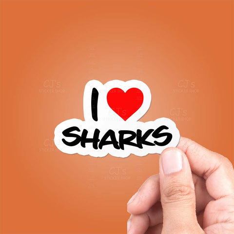 I Love Sharks Sticker