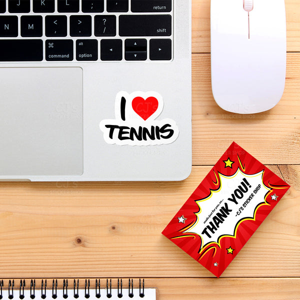 I Love Tennis Sticker