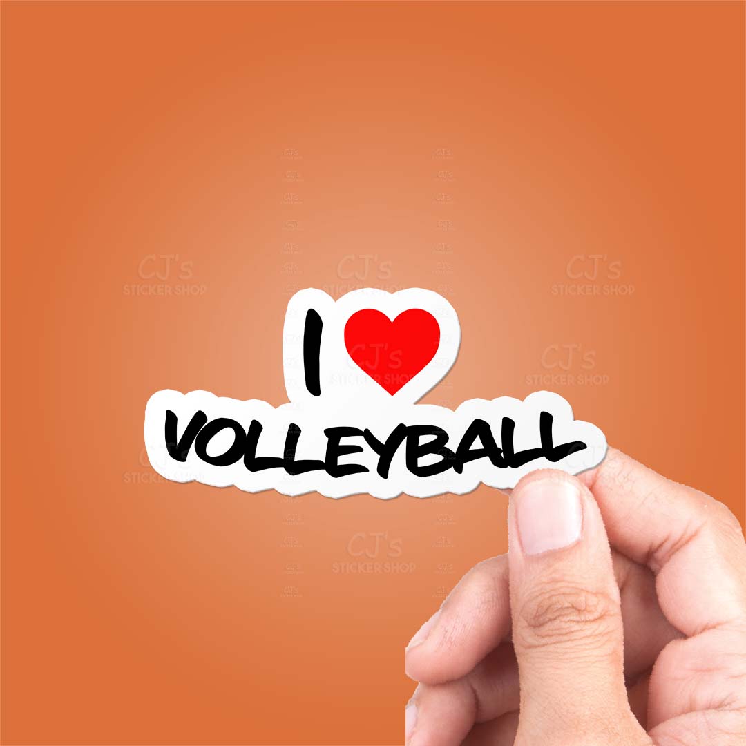 I Love Volleyball Sticker