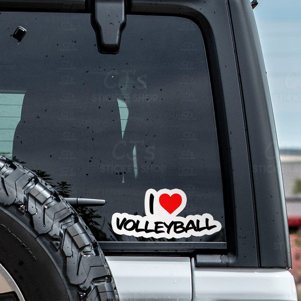 I Love Volleyball Sticker