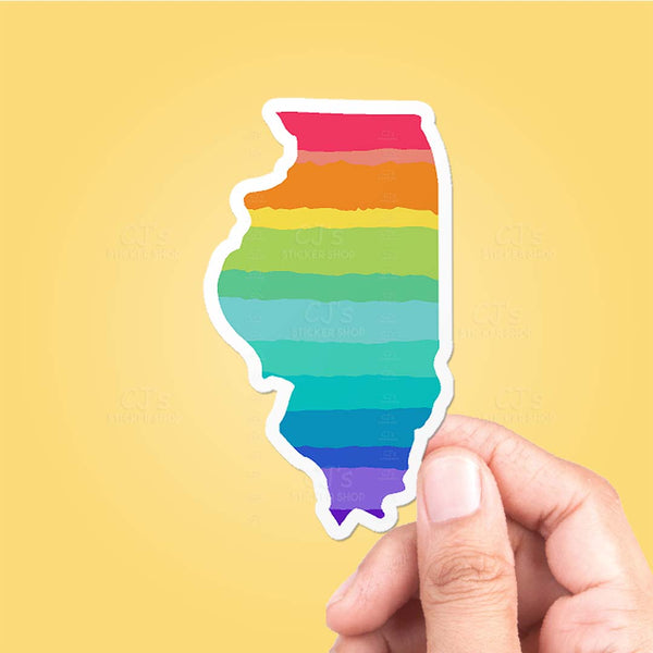 Illinois Rainbow State Sticker