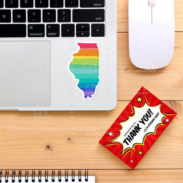 Illinois Rainbow State Sticker