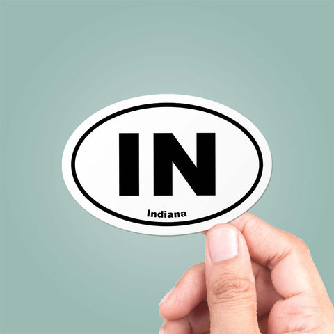 Indiana IN State Oval Sticker