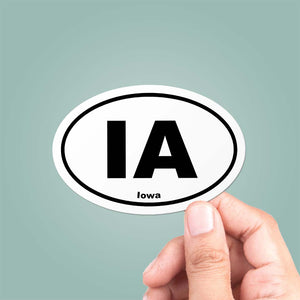 Iowa IA State Oval Sticker