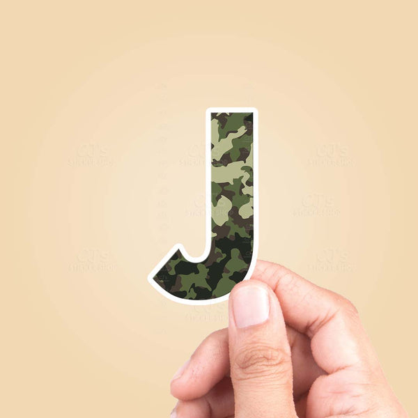 Letter "J" Camo Sticker