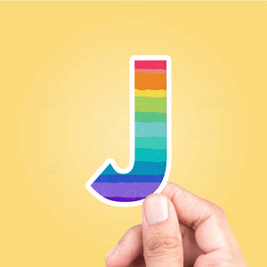 Letter "J" Rainbow Sticker