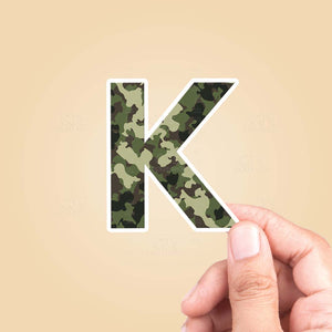 Letter "K" Camo Sticker