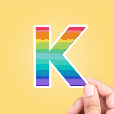 Letter "K" Rainbow Sticker