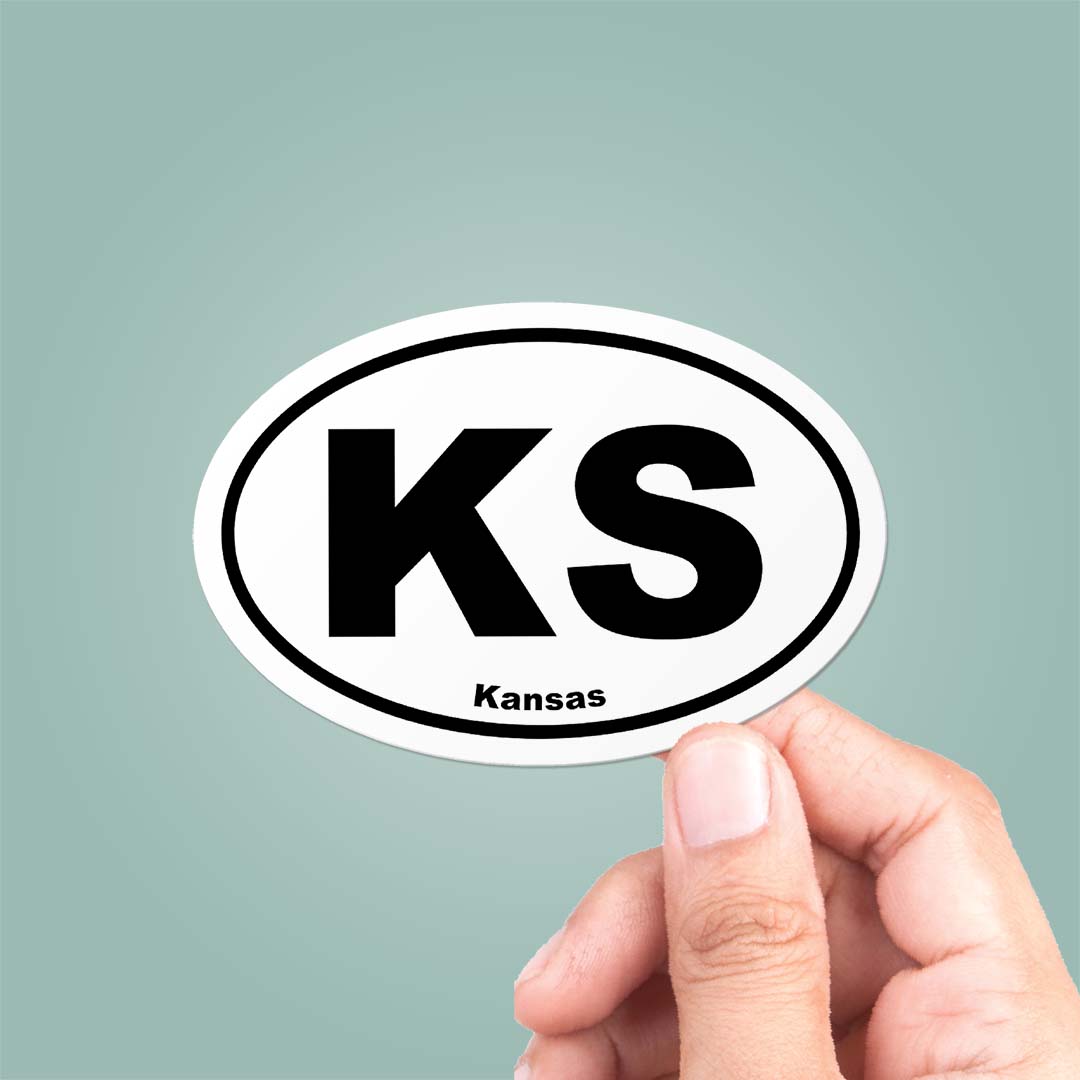 Kansas KS State Oval Sticker