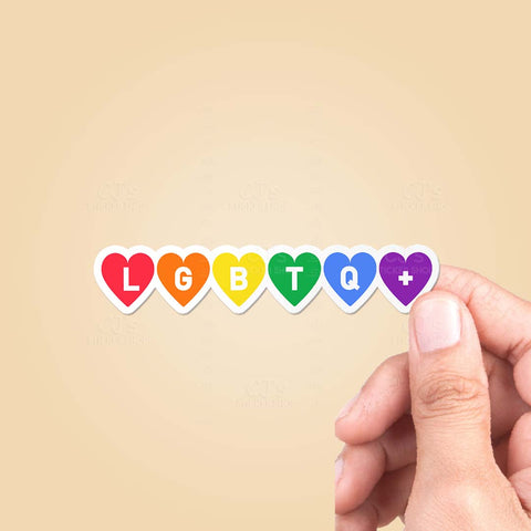 Pride LGBTQ+ Hearts Sticker