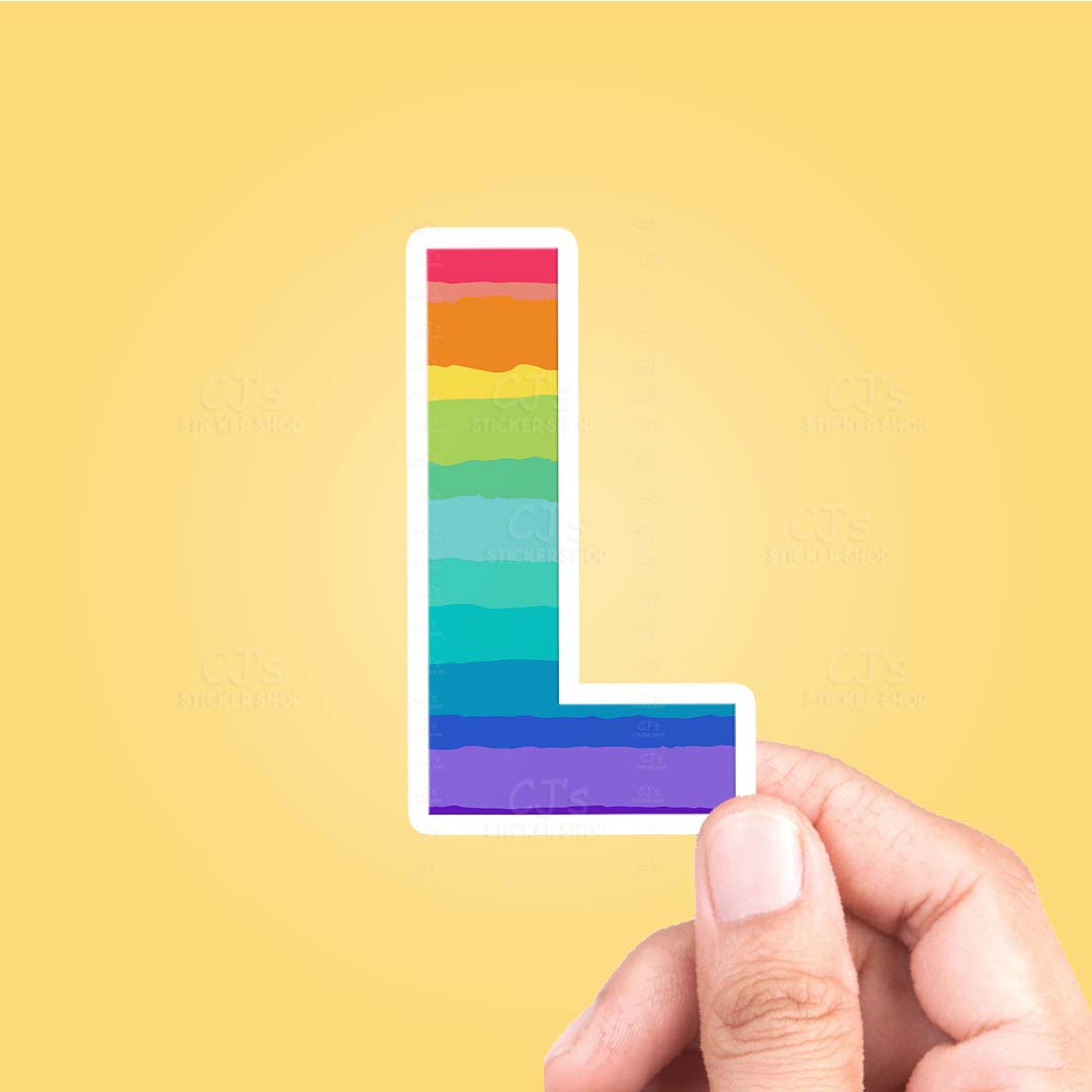 Letter "L" Rainbow Sticker