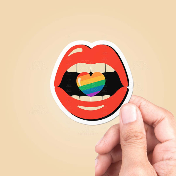 Pride Lips and Heart Sticker