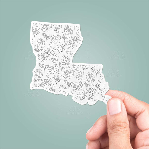 Louisiana LA Floral Pattern Sticker