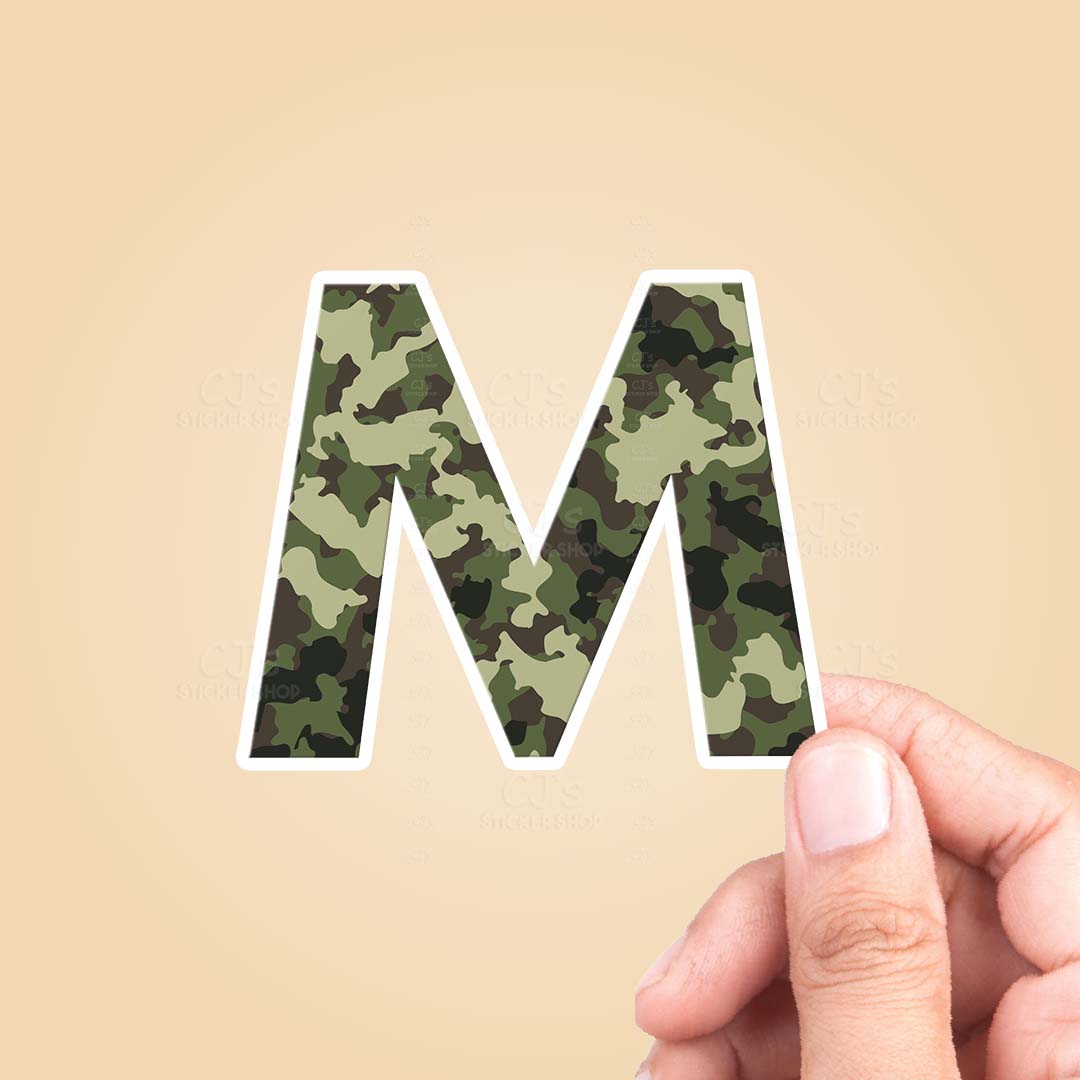 Letter "M" Camo Sticker