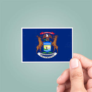 Michigan MI State Flag Sticker