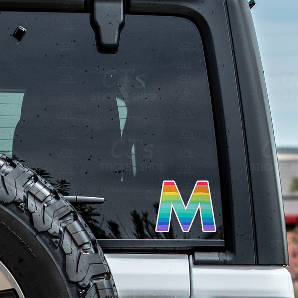 Letter "M" Rainbow Sticker