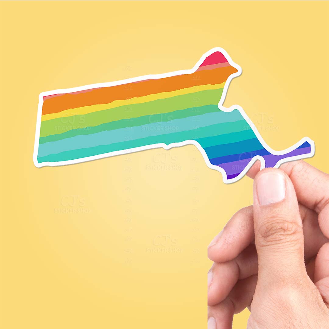 Massachusetts Rainbow State Sticker