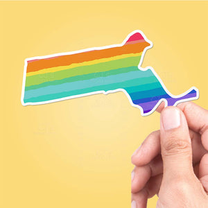 Massachusetts Rainbow State Sticker