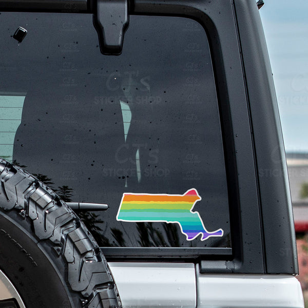 Massachusetts Rainbow State Sticker