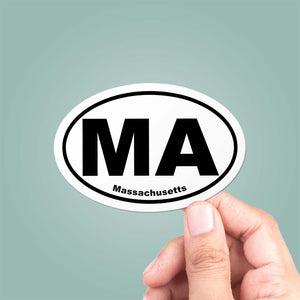 Massachusetts MA State Oval Sticker