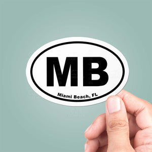 Miami Beach Florida Oval Sticker