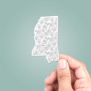 Mississippi MS Floral Pattern Sticker