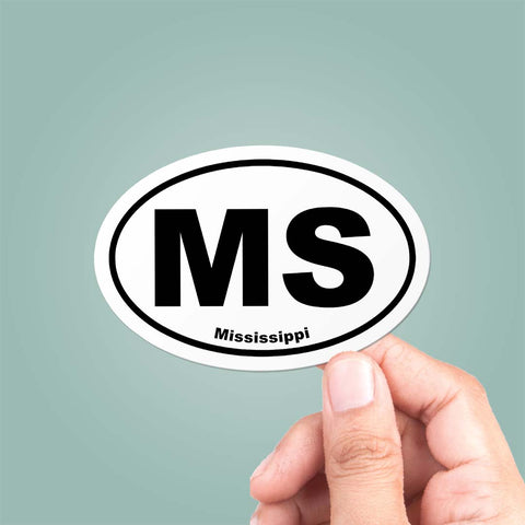 Mississippi MS State Oval Sticker