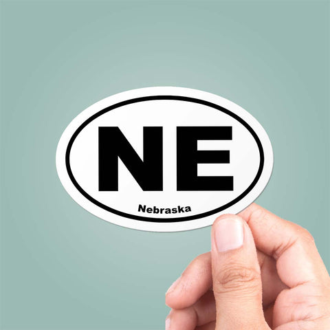 Nebraska NE State Oval Sticker