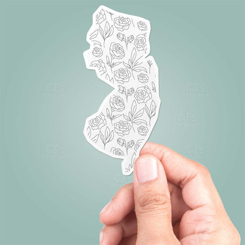 New Jersey NJ Floral Pattern Sticker
