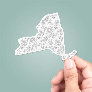 New York NY Floral Pattern Sticker