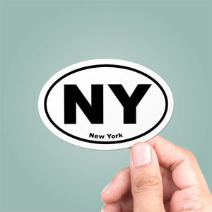 New York NY State Oval Sticker