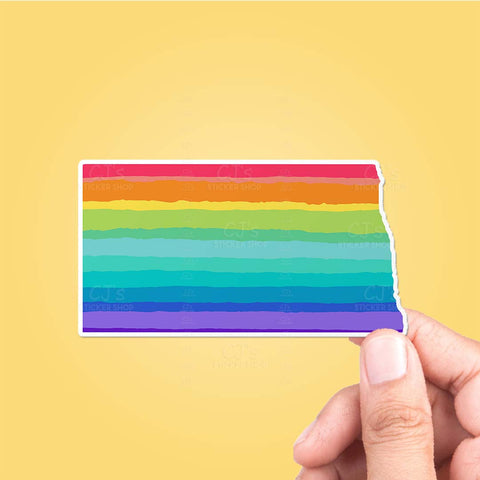 North Dakota Rainbow State Sticker