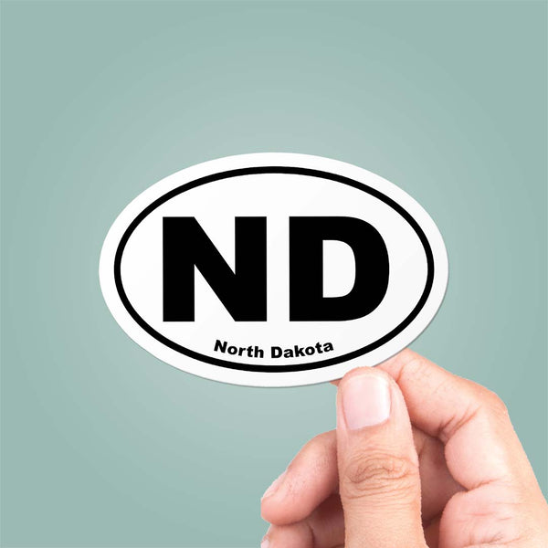North Dakota ND State Oval Sticker