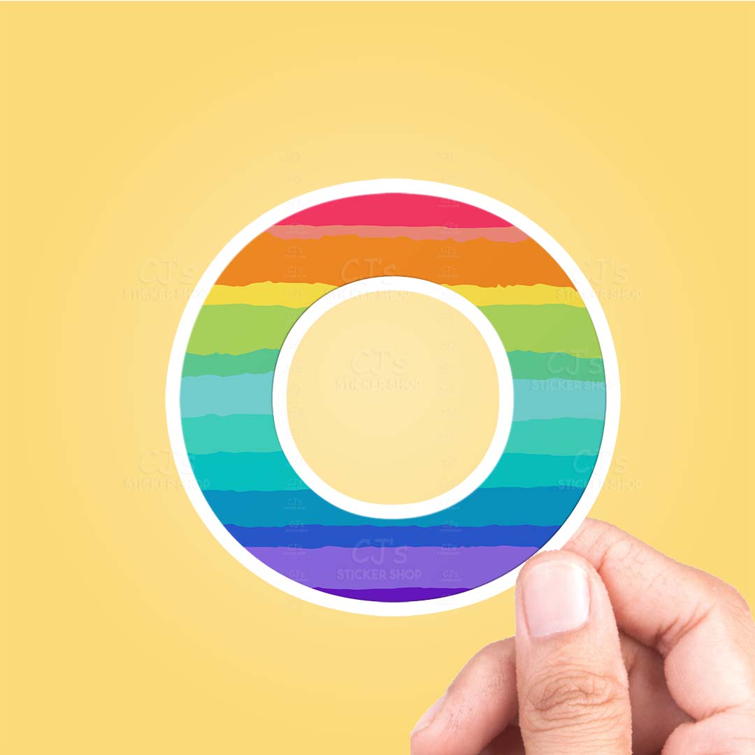 Letter "O" Rainbow Sticker