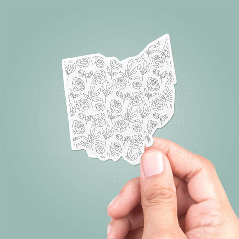 Ohio OH Floral Pattern Sticker