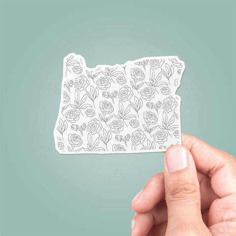 Oregon OR Floral Pattern Sticker