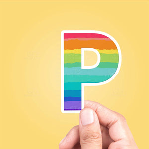 Letter "P" Rainbow Sticker