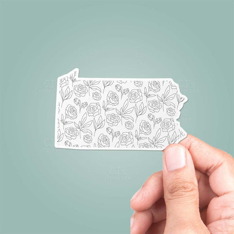 Pennsylvania PA Floral Pattern Sticker