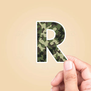 Letter "R" Camo Sticker