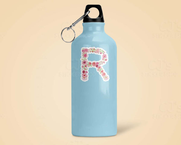 Letter "R" Pink Floral Sticker